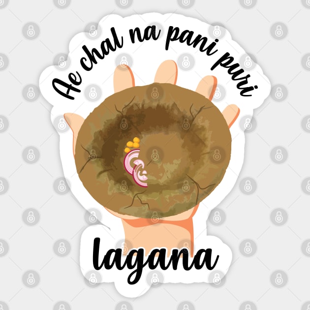 Chal na pani puri lagana Hindi Meme India Pakistan Food Sticker by alltheprints